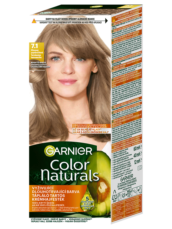 Color Naturals Tartós hajfesték 7.1 Természetes hamvasszőke