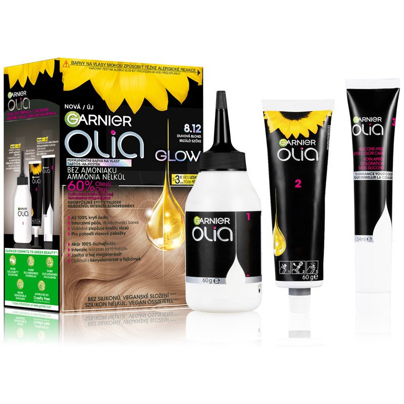 Olia Glow tartós hajfesték 8.12 Irizáló szőke 60g+60g+54ml