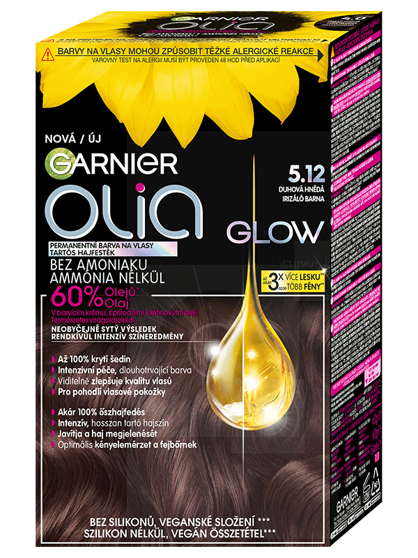 Olia Glow tartós hajfesték 5.12 Irizáló barna