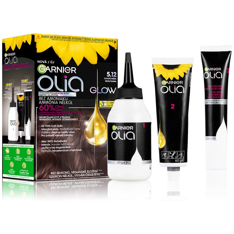 Olia Glow tartós hajfesték 5.12 Irizáló barna 60g+60g+54ml